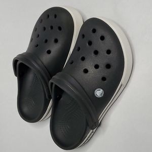Crocs Black & White Crocband Unisex Men Size 5 Women Size 7
